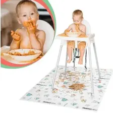 Minimono Mama Sandalyesi Altı ve Aktivite Örtüsü -Kullan At Ek Gıda Örtüsü - 100x120 cm - 3'lü Paket 30 Adet