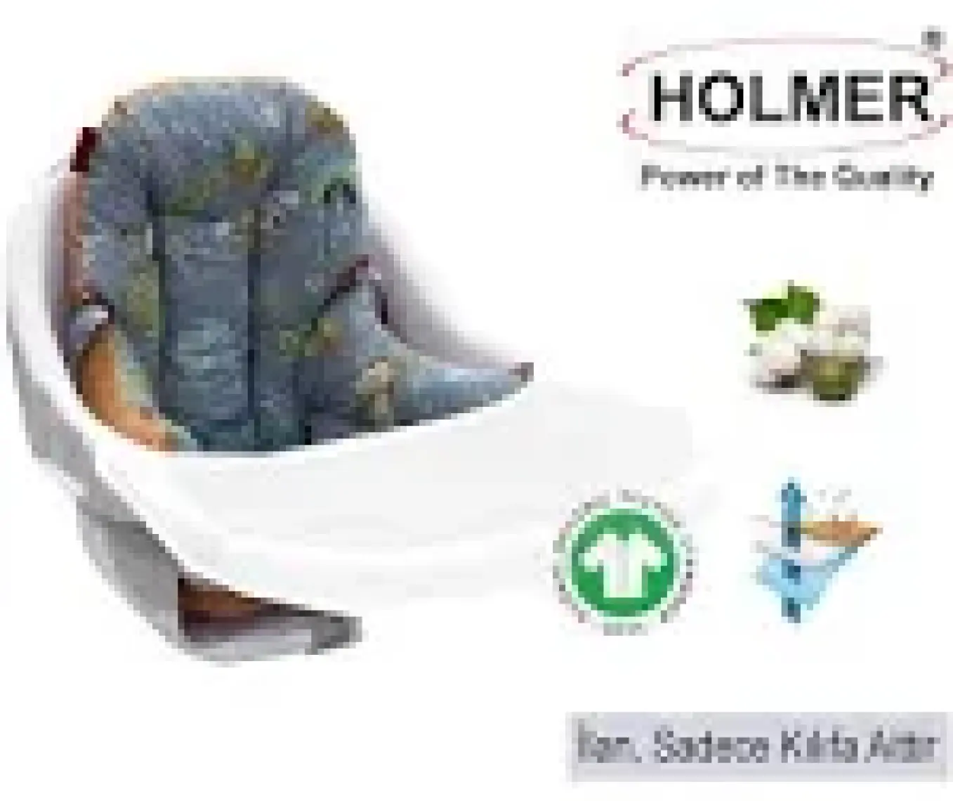 Holmer Organik Leke Tutmaz Mama Sandalyesi Minderi & Kılıfı Md