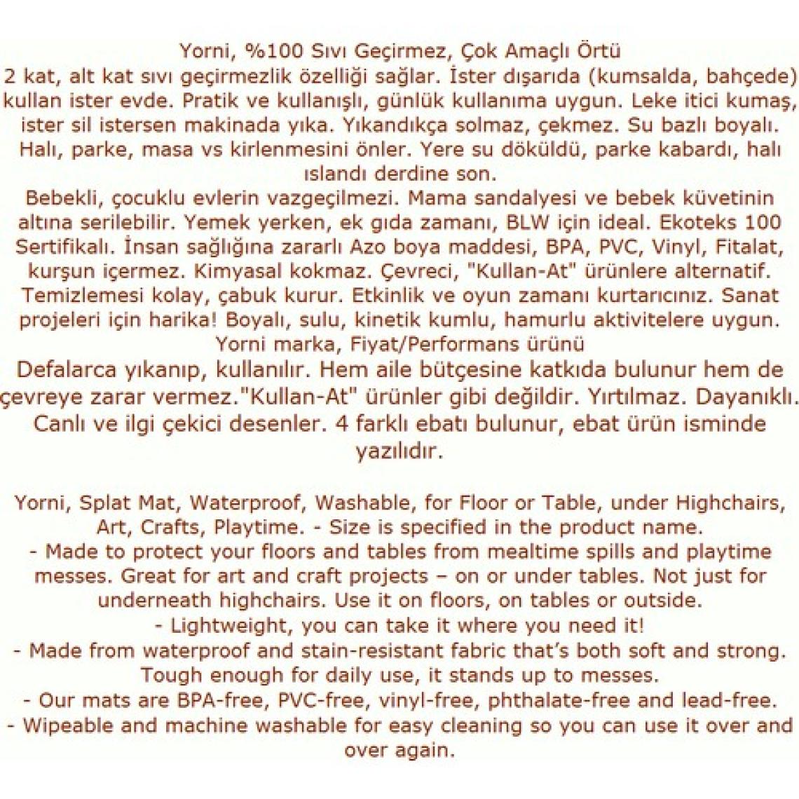 Yorni Zoo, 145 x 180 cm Su Geçirmez, Yer/masa Örtüsü, Aktivite, Yemek ve Oyun Için, Doğa Dostu ve Çevreci, Çok Amaçlı Kullanım
