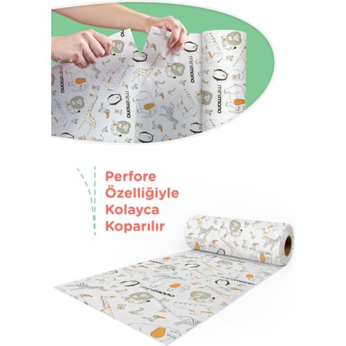 Minimono Mama Sandalyesi Altı ve Aktivite Örtüsü - Kullan At- 1 Rulo 10 Adet