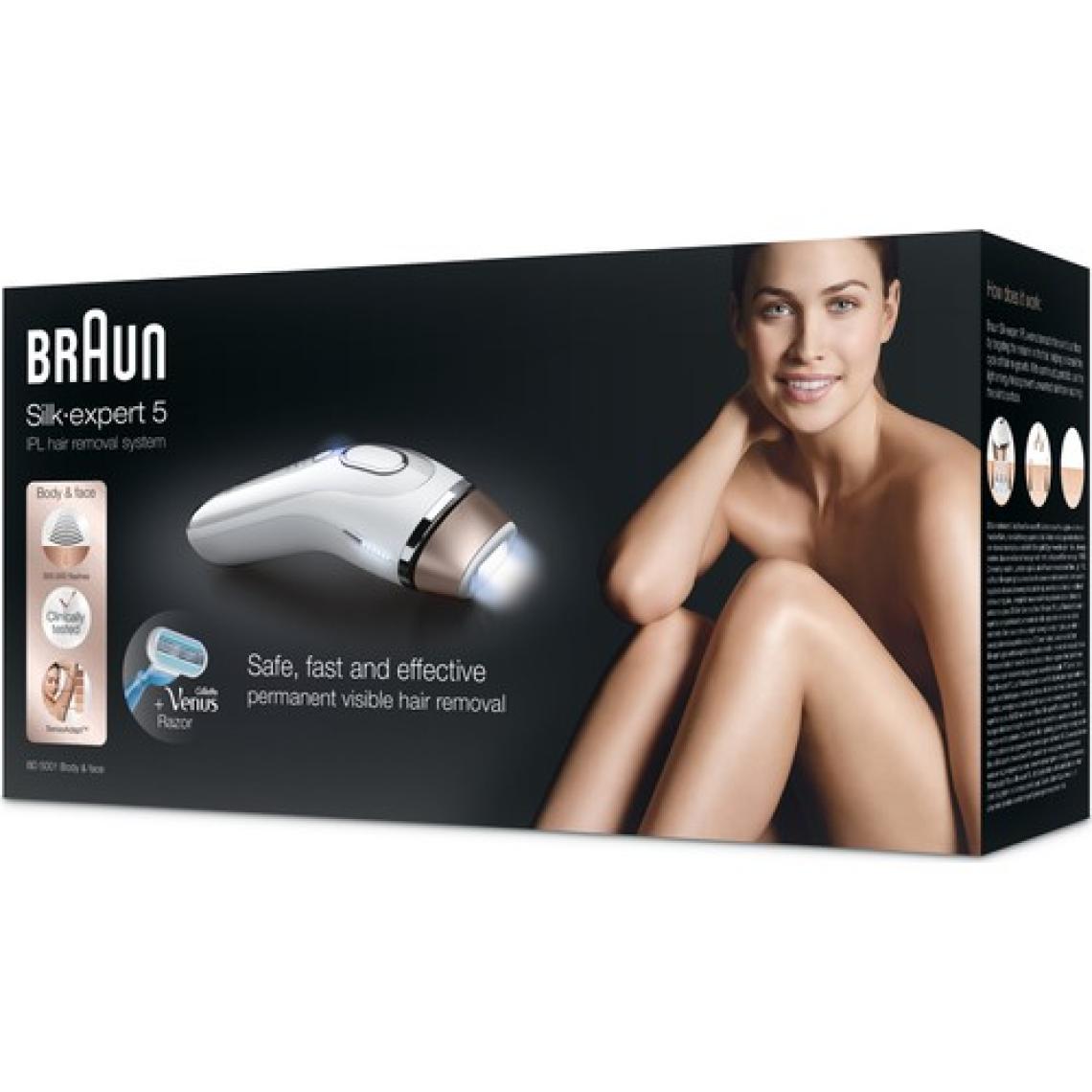 Braun Silk-expert 5 IPL (Yoğun Darbeli Işık) BD 5001 - Evde Kökünden Tüy Alma Sistemi, Epilasyon Cihazı / Aleti