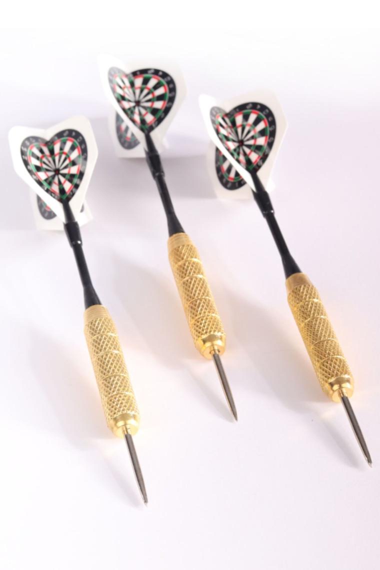 22 Gr. Dart Oku (3’lü Set) - Çelik Uç + Pirinç Gövde + Renkli Kanat - Dart Oku Seti
