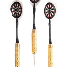 22 Gr. Dart Oku (3’lü Set) - Çelik Uç + Pirinç Gövde + Renkli Kanat - Dart Oku Seti