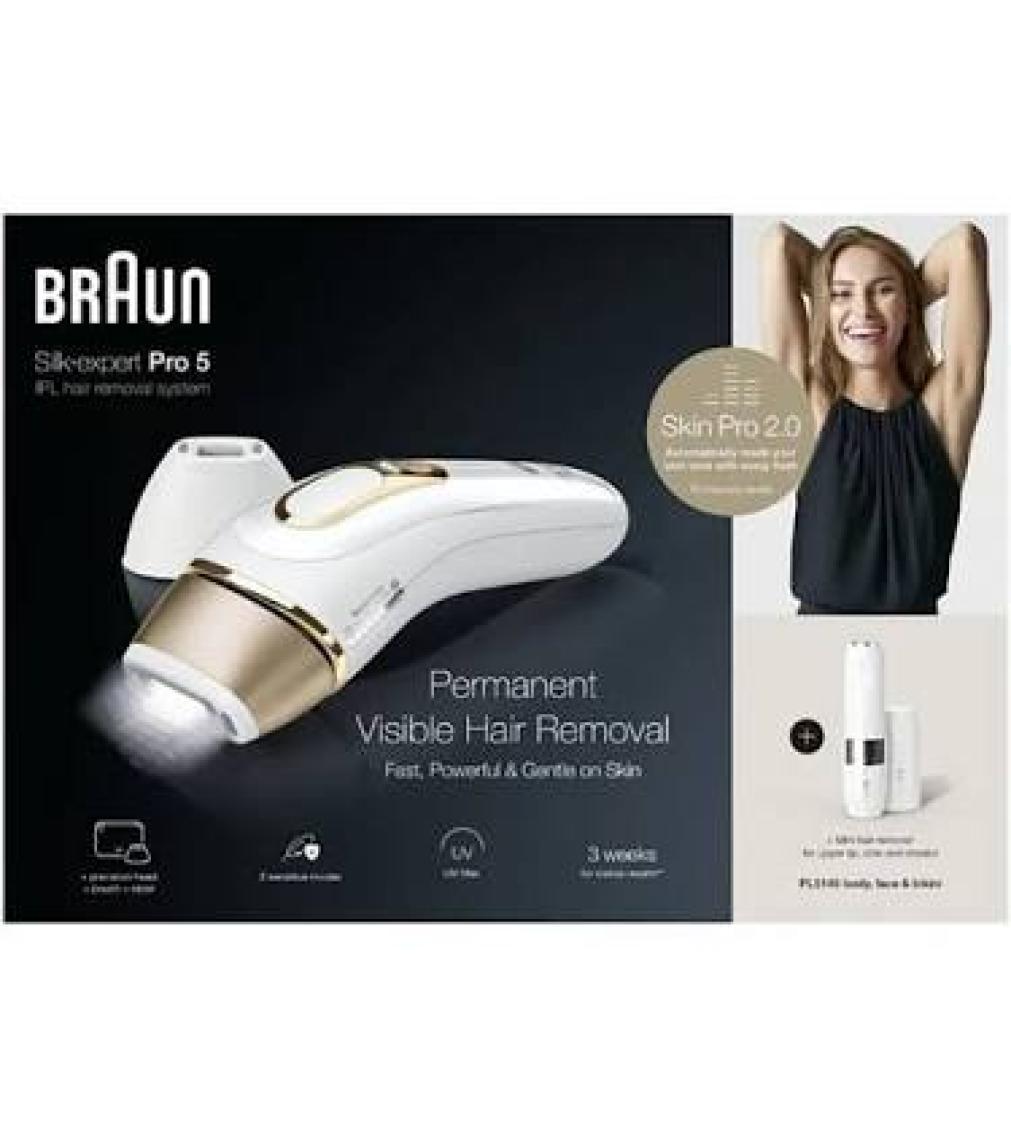 Braun Ipl Silk·expert Pro 5, Evde Tüy Alma, Çanta, Venus Tıraş Makinesi, 2 Başlık Ile, PL5146