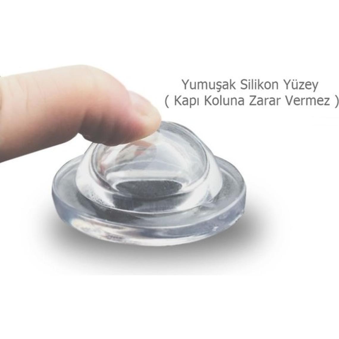 5 Adet Yapışkanlı Kapı Kolu Stoperi Silikonlu Şeffaf Duvar Tamponu