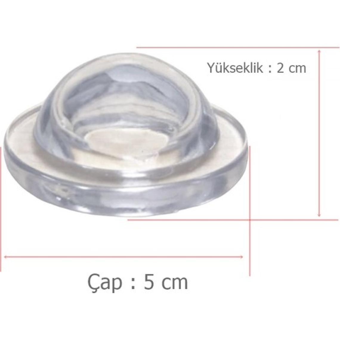 5 Adet Yapışkanlı Kapı Kolu Stoperi Silikonlu Şeffaf Duvar Tamponu