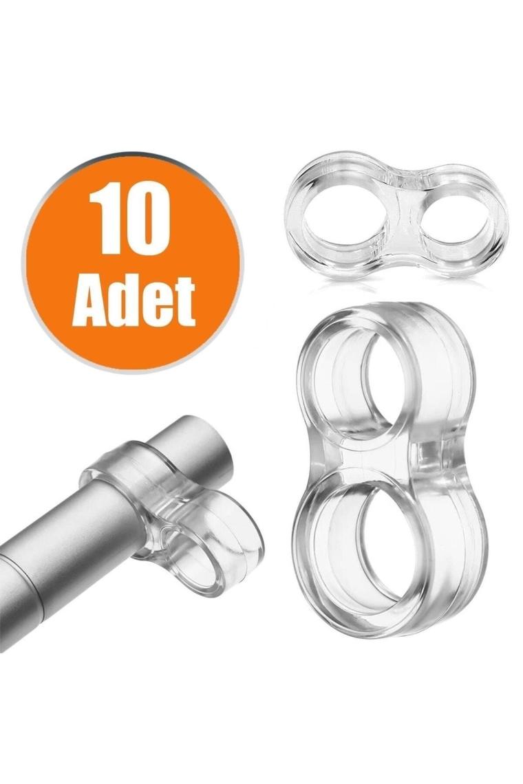 Badem10 Şeffaf Silikon Plastik Kapı Kolu Tutucu Tutacağı Durdurucu Pencere Tamponu Stoperi (10 Adet)