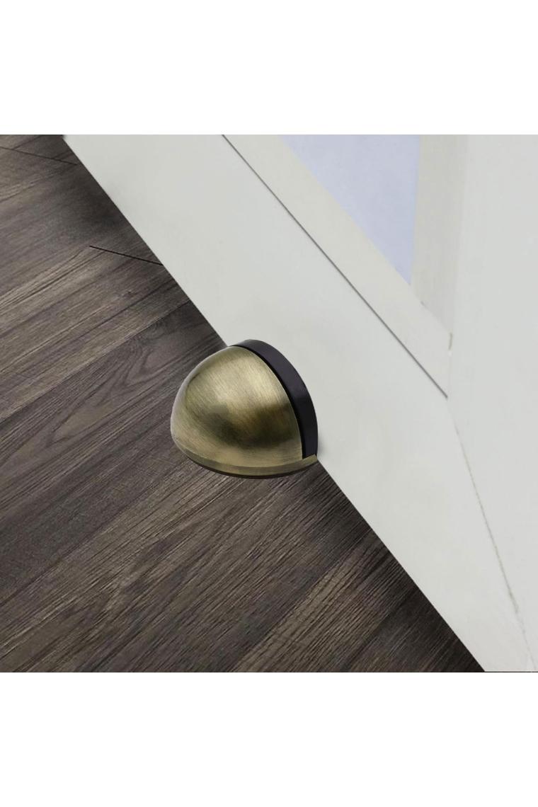 Yarımay Kapı Stoperi Tamponu Yapışkanlı Metal Kapı Stopu Durdurucu Tutucu Antik Sarı