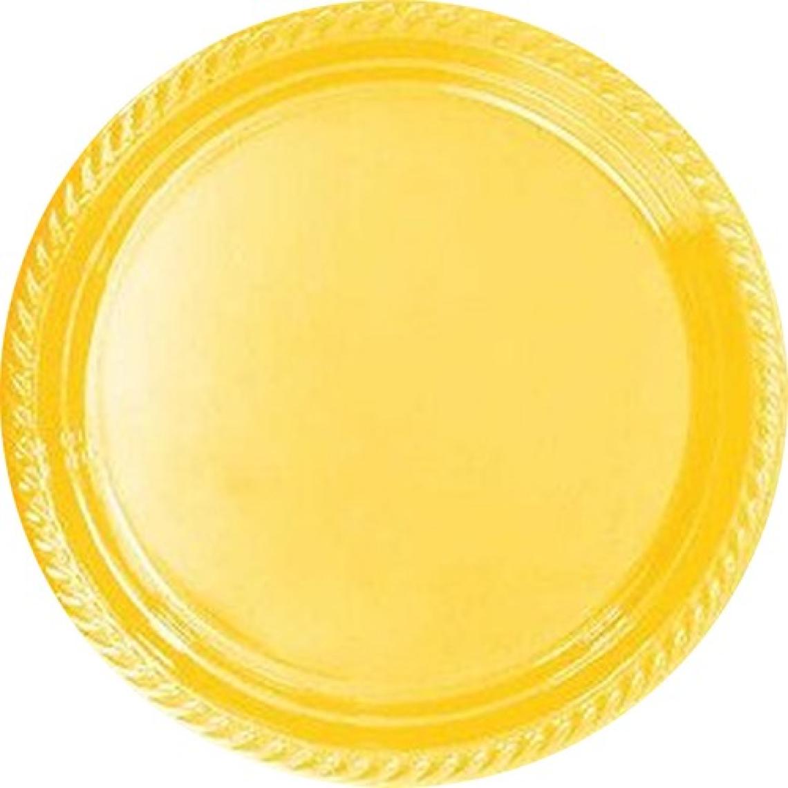 Kikajoy Sarı Tek Kullanımlık Plastik Tabak 22CM 24LÜ