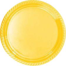 Kikajoy Sarı Tek Kullanımlık Plastik Tabak 22CM 24LÜ