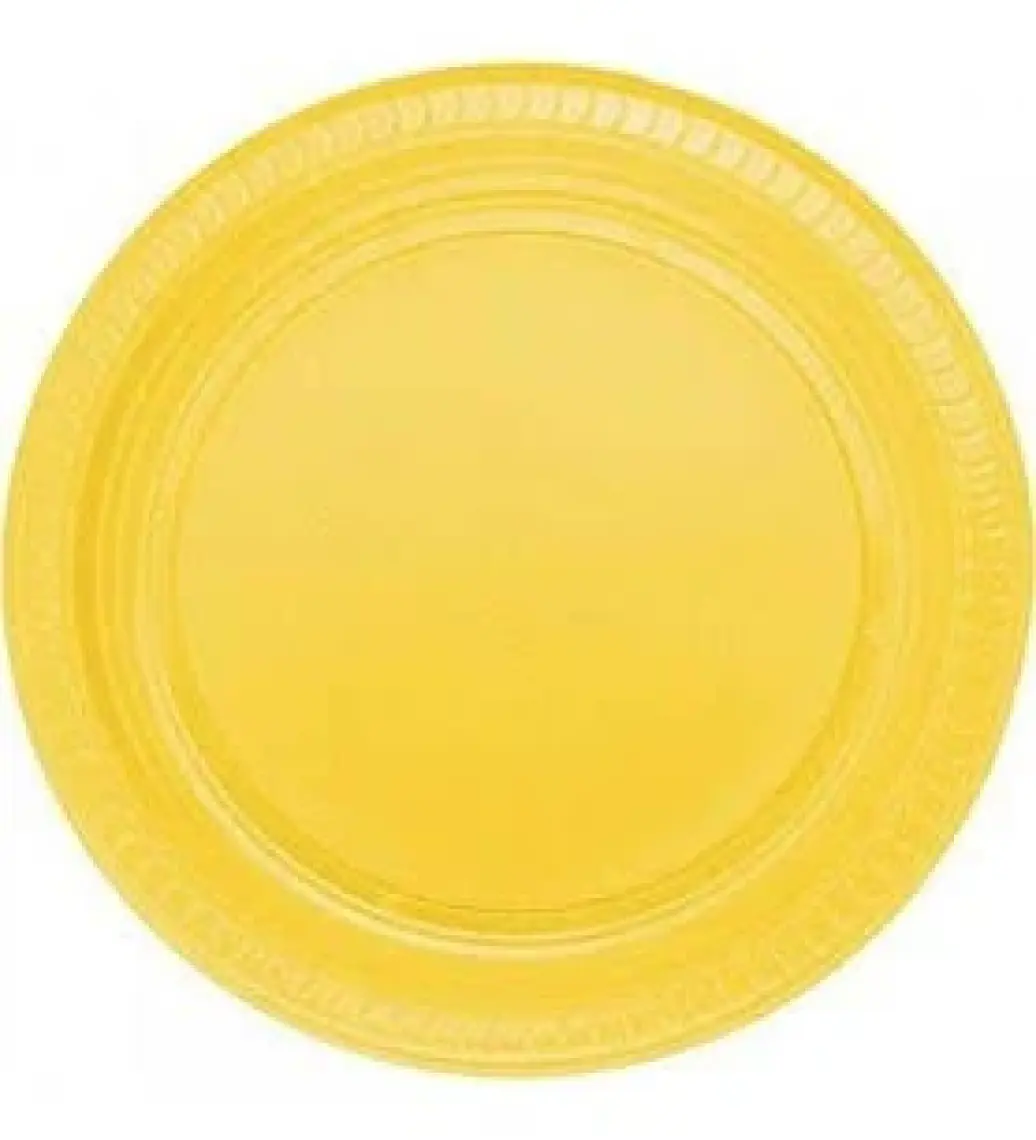 Partijet Sarı Plastik Tabak 22 cm 25'li