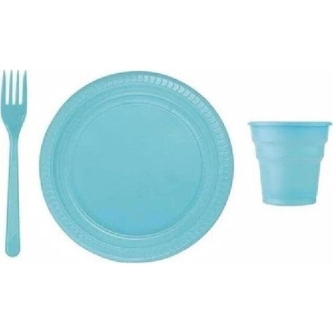 Parti Hediye Sepeti Plastik Tabak Bardak Çatal Seti 25 Li