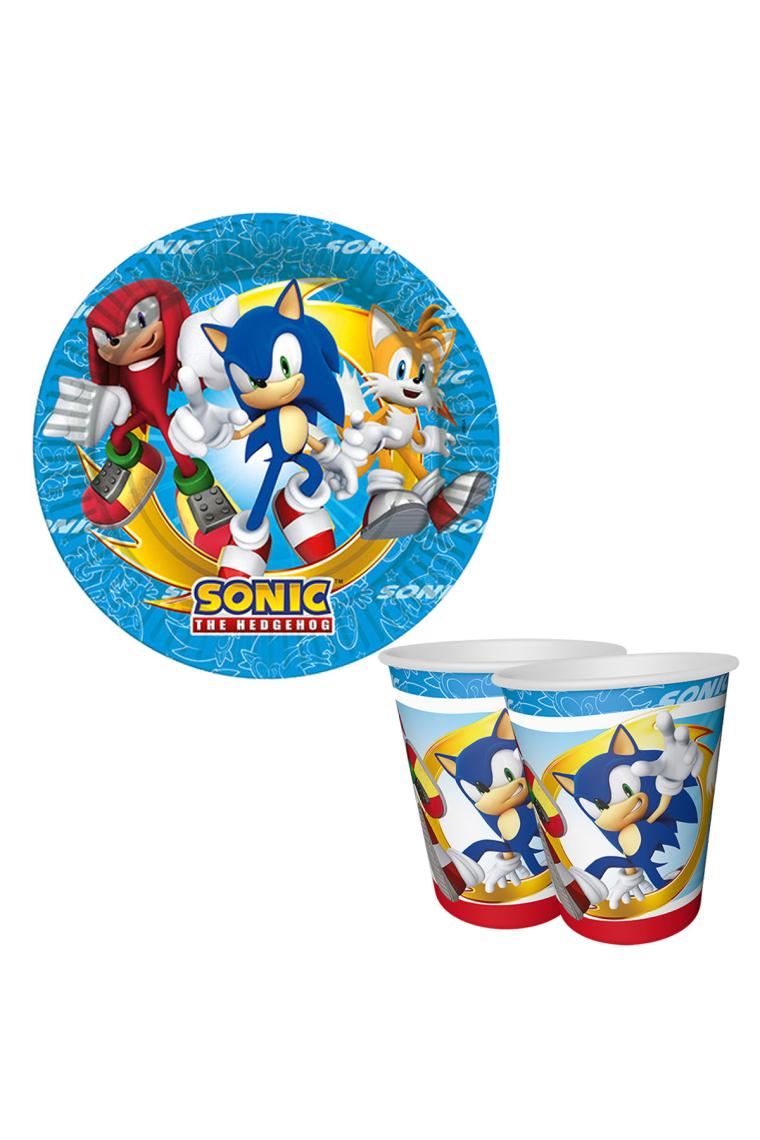 Partici Sonic Temalı Karton Tabak 8'li