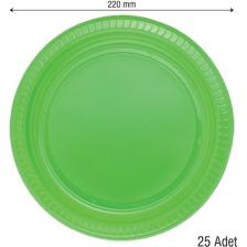 Güneş Avm Plastik Tabak Yeşil 25 Adet 23CM