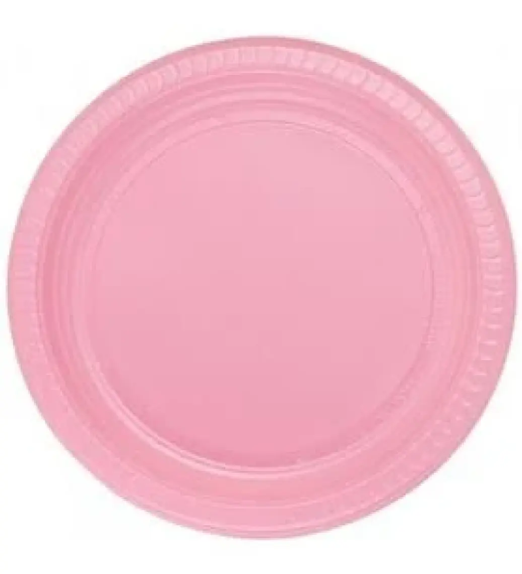 Partijet Pembe Plastik Tabak 22 cm 25'li