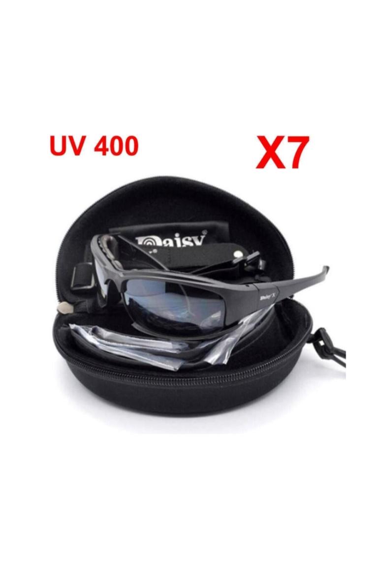X7 Uv400 Polarize Değişebilir 4 Lensli Motorsiklet Gözlüğü