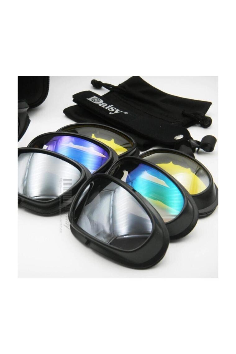 X7 Uv400 Polarize Değişebilir 4 Lensli Motorsiklet Gözlüğü