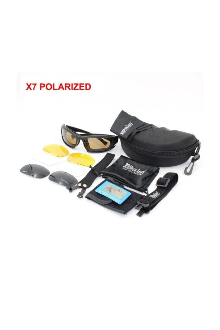 X7 Uv400 Polarize Değişebilir 4 Lensli Motorsiklet Gözlüğü