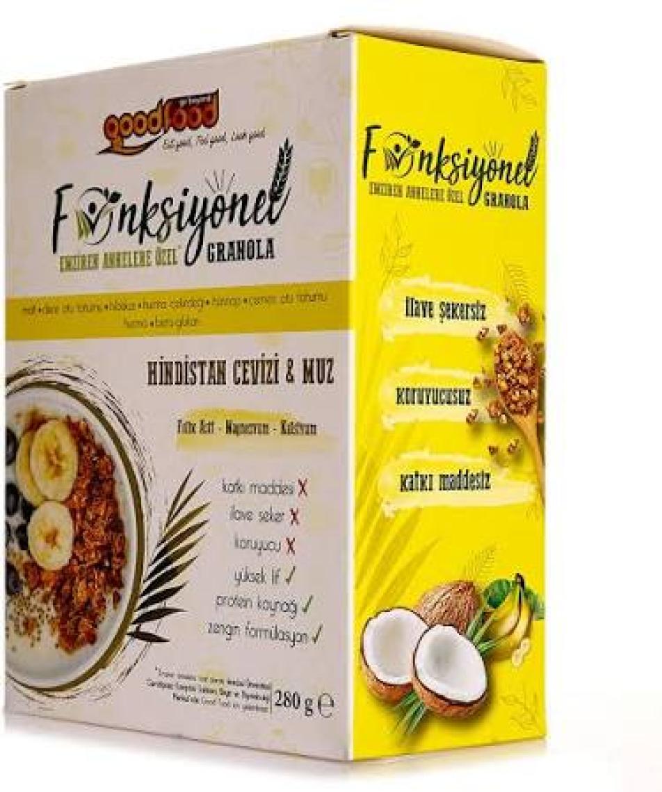 GOOD FOOD HİNDİSTAN CEVİZİ & MUZ GRANOLA 280 gr