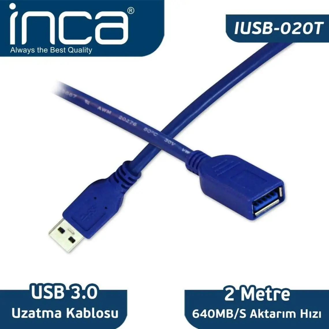 Inca USB to USB 3.0 2m Uzatma Kablosu IUSB-020T