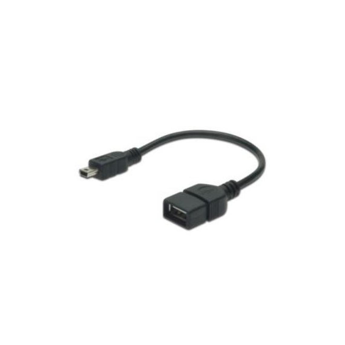 Usb On-The-Go (Otg) Kablosu, 0,20 Metre, Awg 28, Usb A, Dişi - Mini Usb B, 5-Pin, Erkek