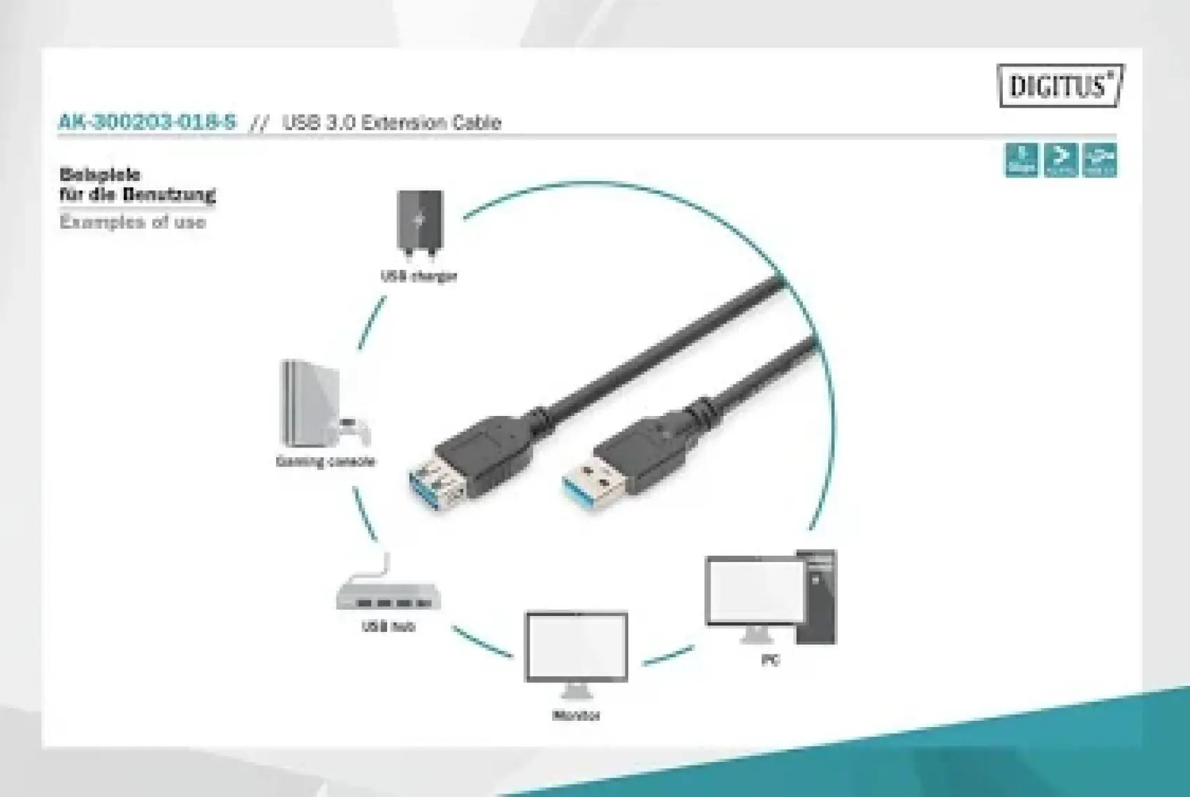 Usb 3.0 Uzatma Kablosu, Usb A Erkek - Usb A Dişi, 1.8 Metre, Awg 28, 2X Zırhlı, Ul, Siyah