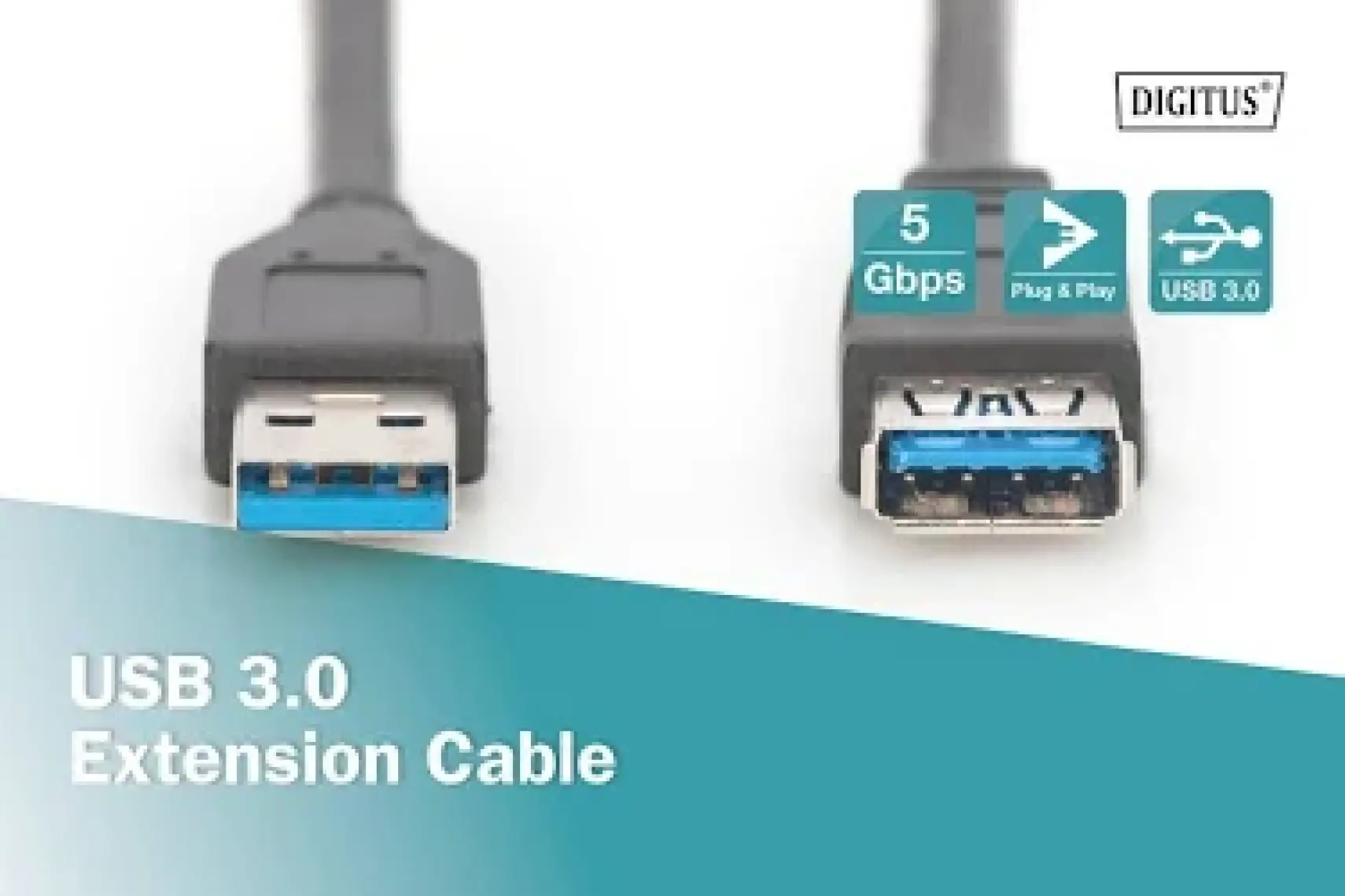 Usb 3.0 Uzatma Kablosu, Usb A Erkek - Usb A Dişi, 1.8 Metre, Awg 28, 2X Zırhlı, Ul, Siyah