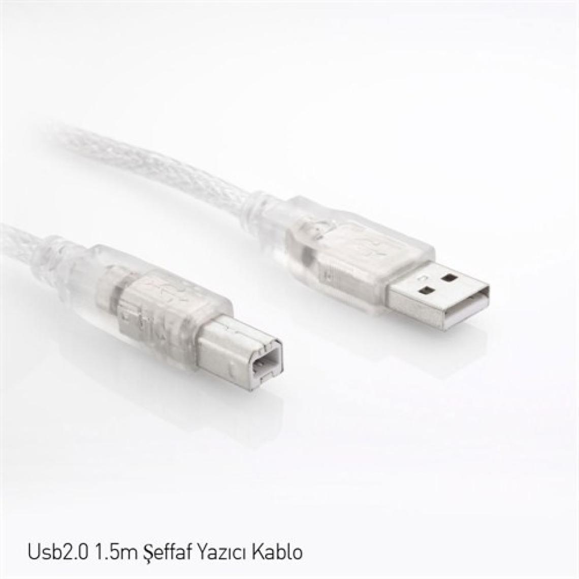 S-link SL-U2015 Usb2.0 1.5m Şeffaf Yazıcı Kablosu