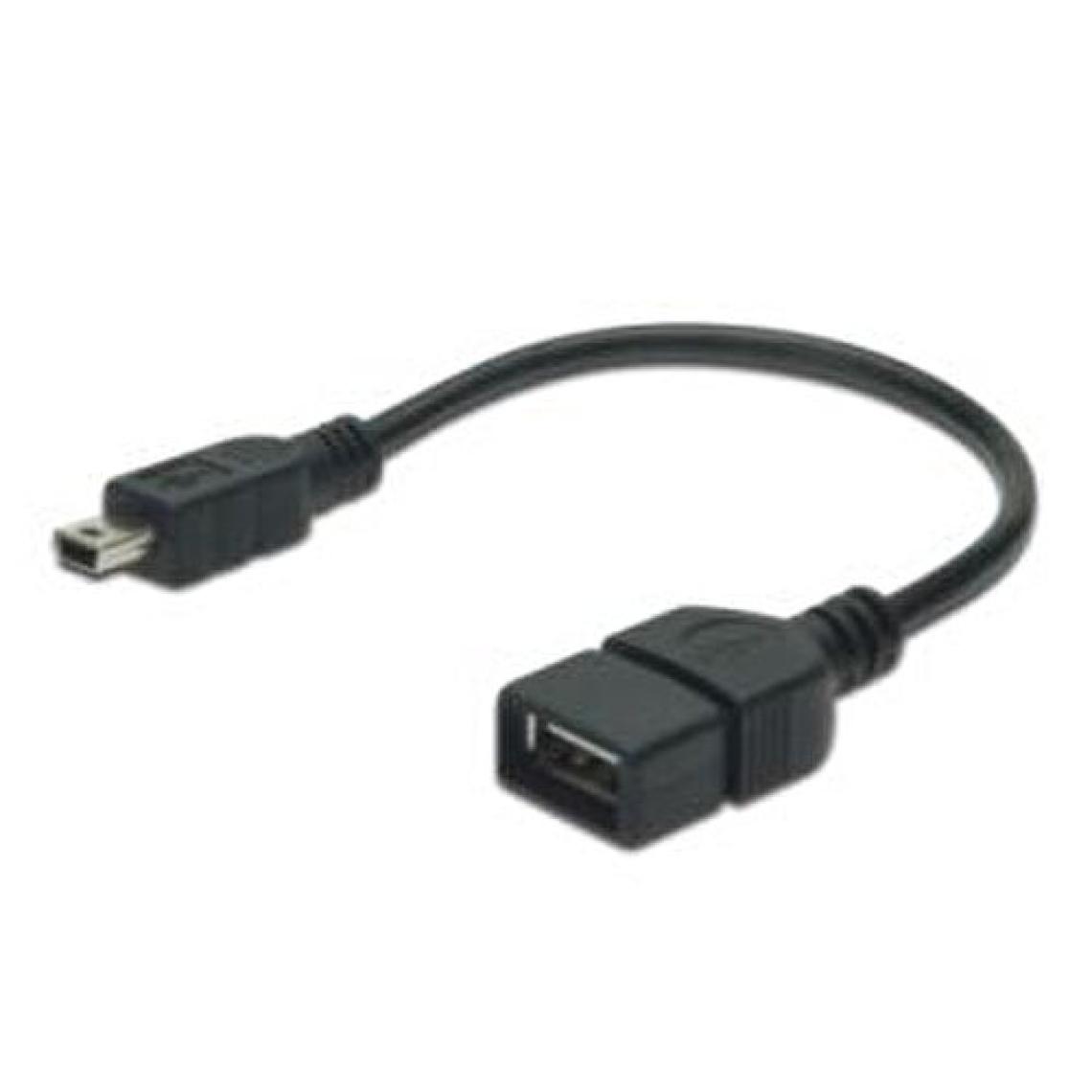 Usb On-The-Go (Otg) Kablosu, 0,20 Metre, Awg 28, Usb A, Dişi - Mini Usb B, 5-Pin, Erkek