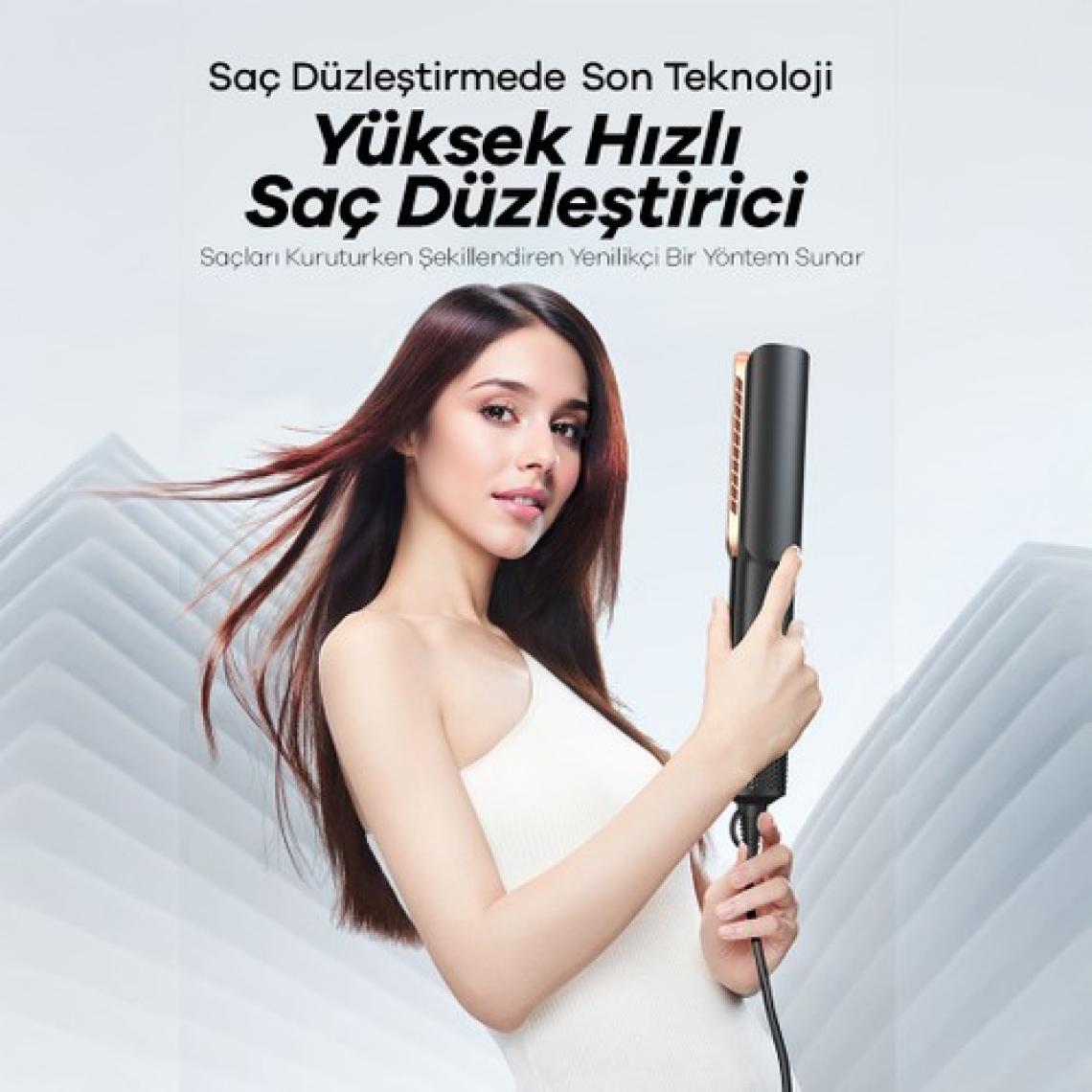 Veryfit Airstrait Yüksek Hızlı Hava Üflemeli Saç Düzleştirici Islak / Kuru