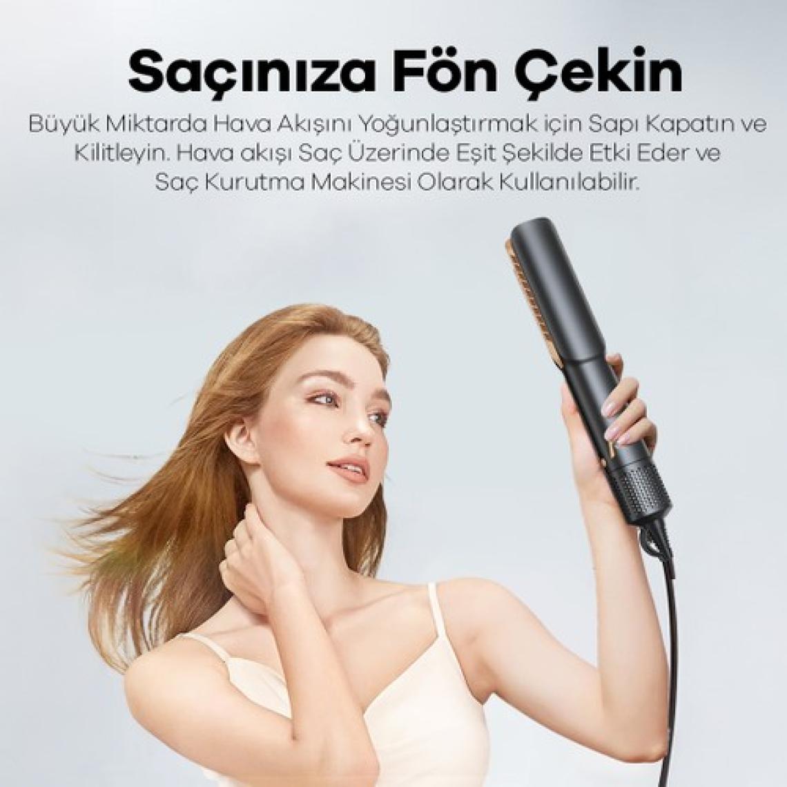 Veryfit Airstrait Yüksek Hızlı Hava Üflemeli Saç Düzleştirici Islak / Kuru