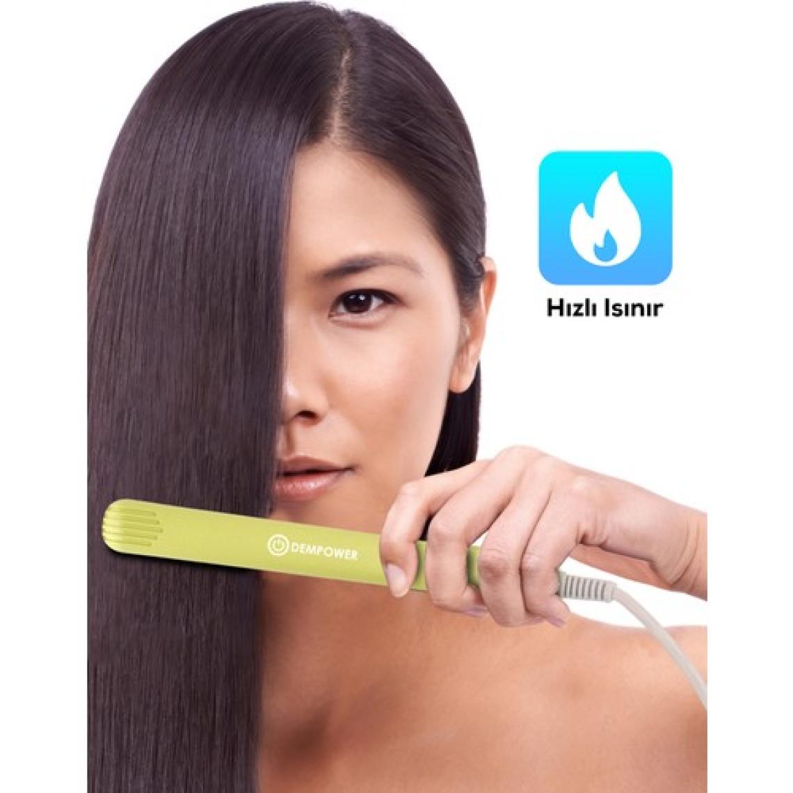 Dempower Seyahat Tipi Mini Saç Düzleştirici – 10 mm Seramik Plaka, 200°C PTC Hızlı Isınma, Kompakt ve Taşınabilir