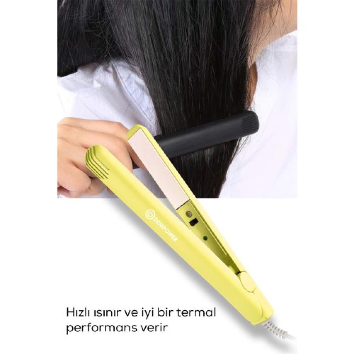 Dempower Seyahat Tipi Mini Saç Düzleştirici – 10 mm Seramik Plaka, 200°C PTC Hızlı Isınma, Kompakt ve Taşınabilir