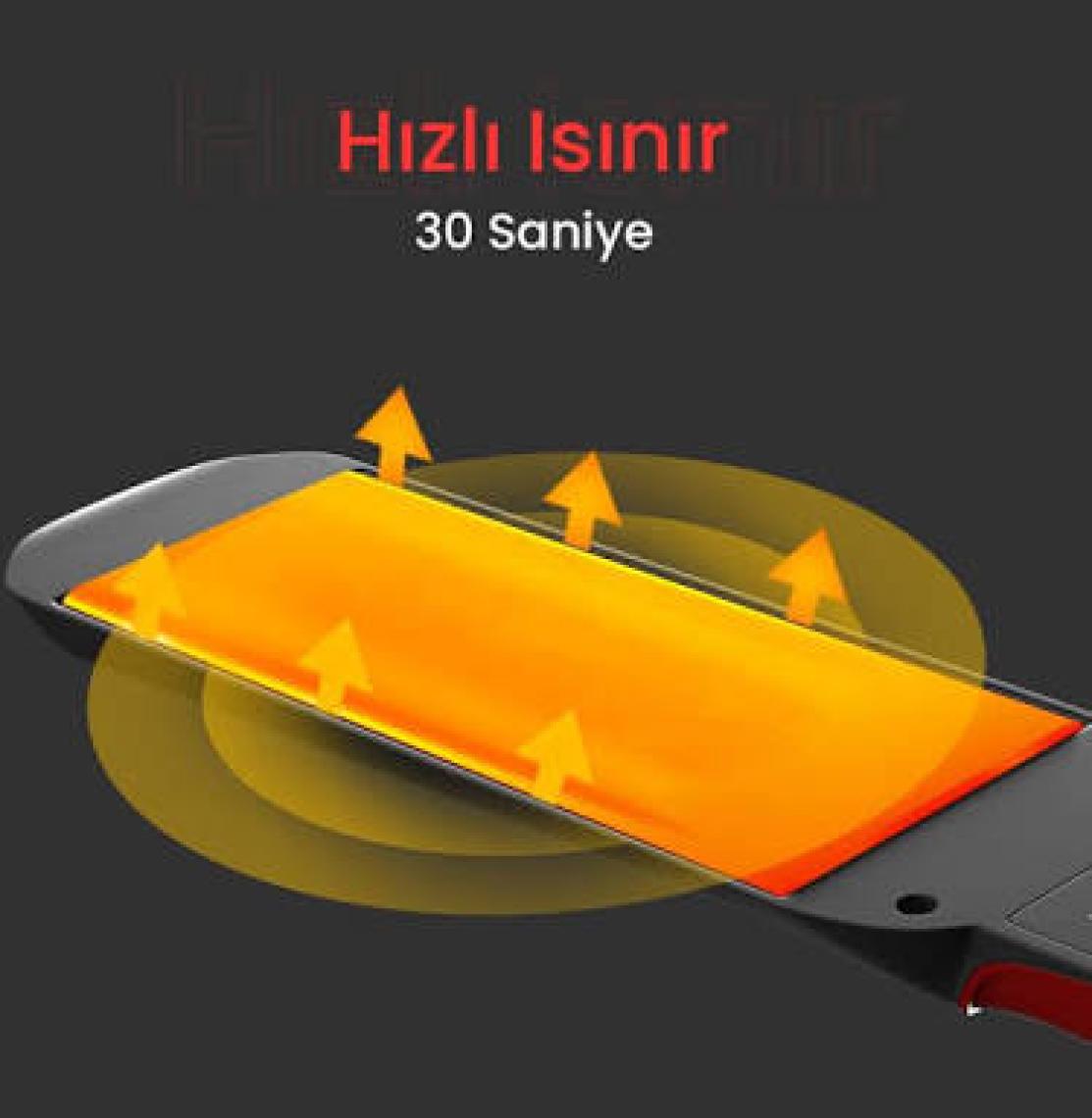 DEMPOWER Dp-08 Seramik Kaplı Kırmızı Detay Saç Düzleştirici