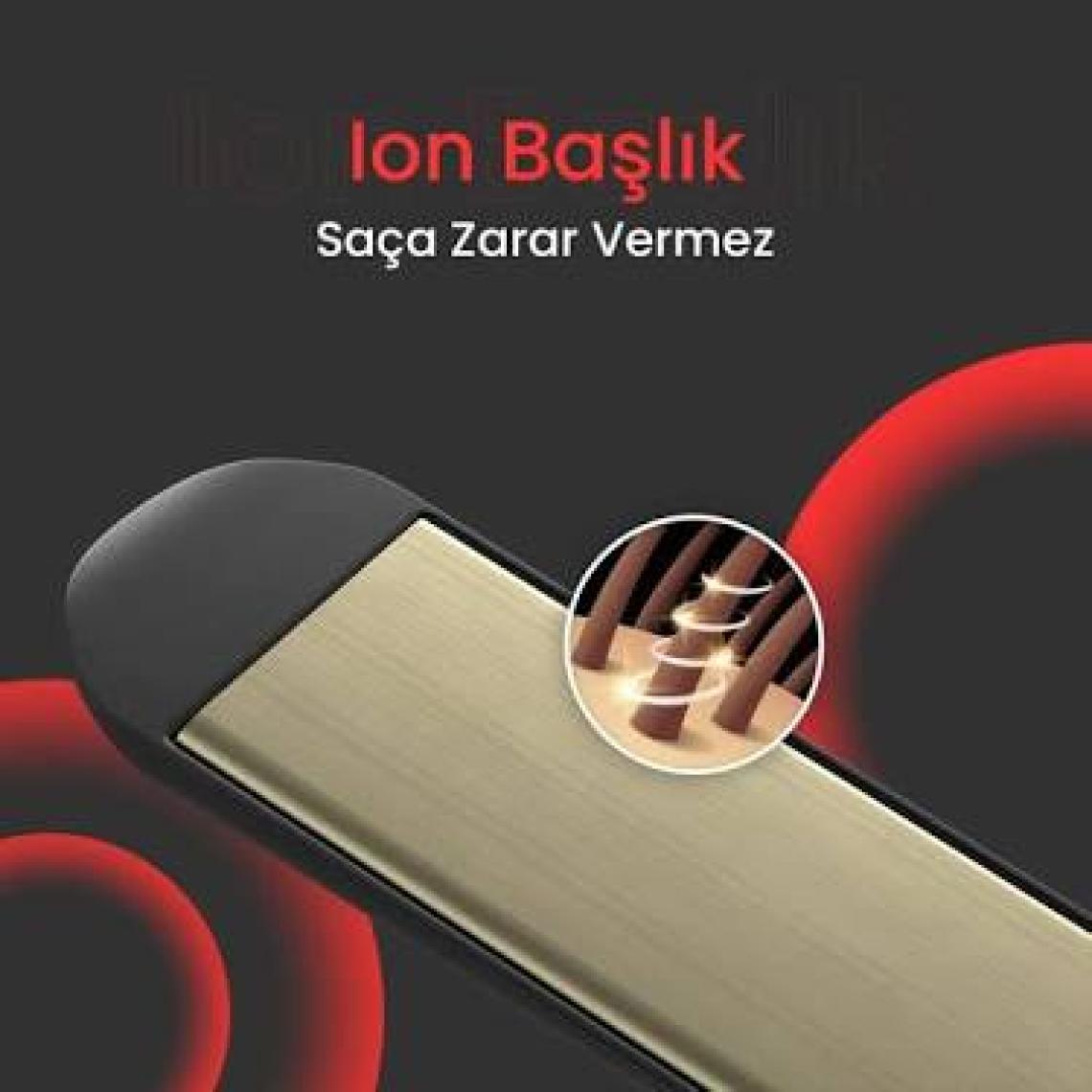 DEMPOWER Dp-08 Seramik Kaplı Kırmızı Detay Saç Düzleştirici