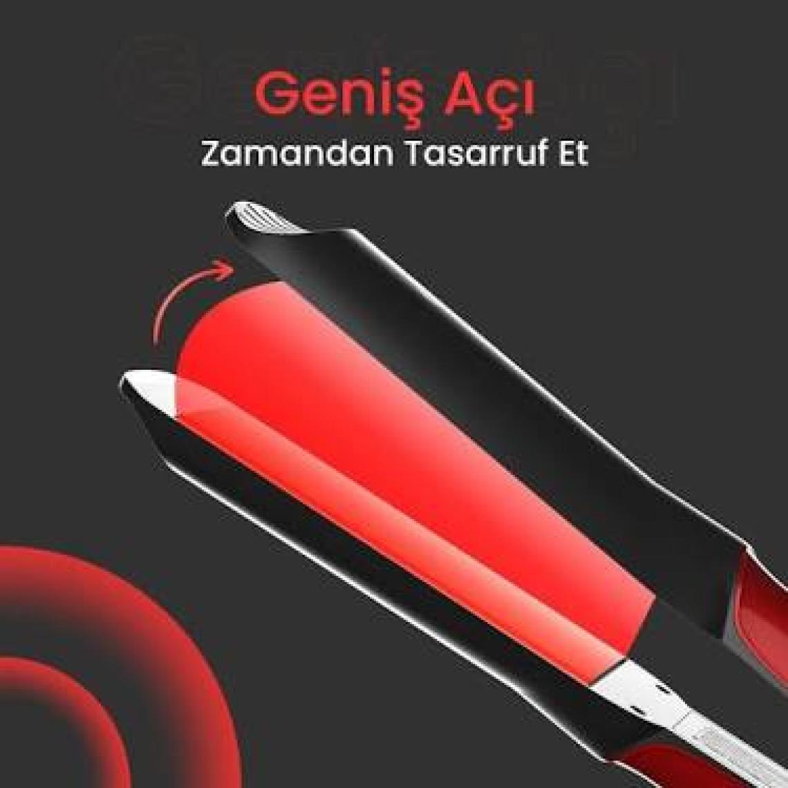 DEMPOWER Dp-08 Seramik Kaplı Kırmızı Detay Saç Düzleştirici
