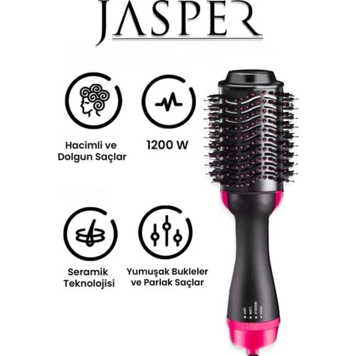 Jasper Hava Üflemeli Saç Şekillendirici Düzleştirici Fön Tarağı Saç Kurutma