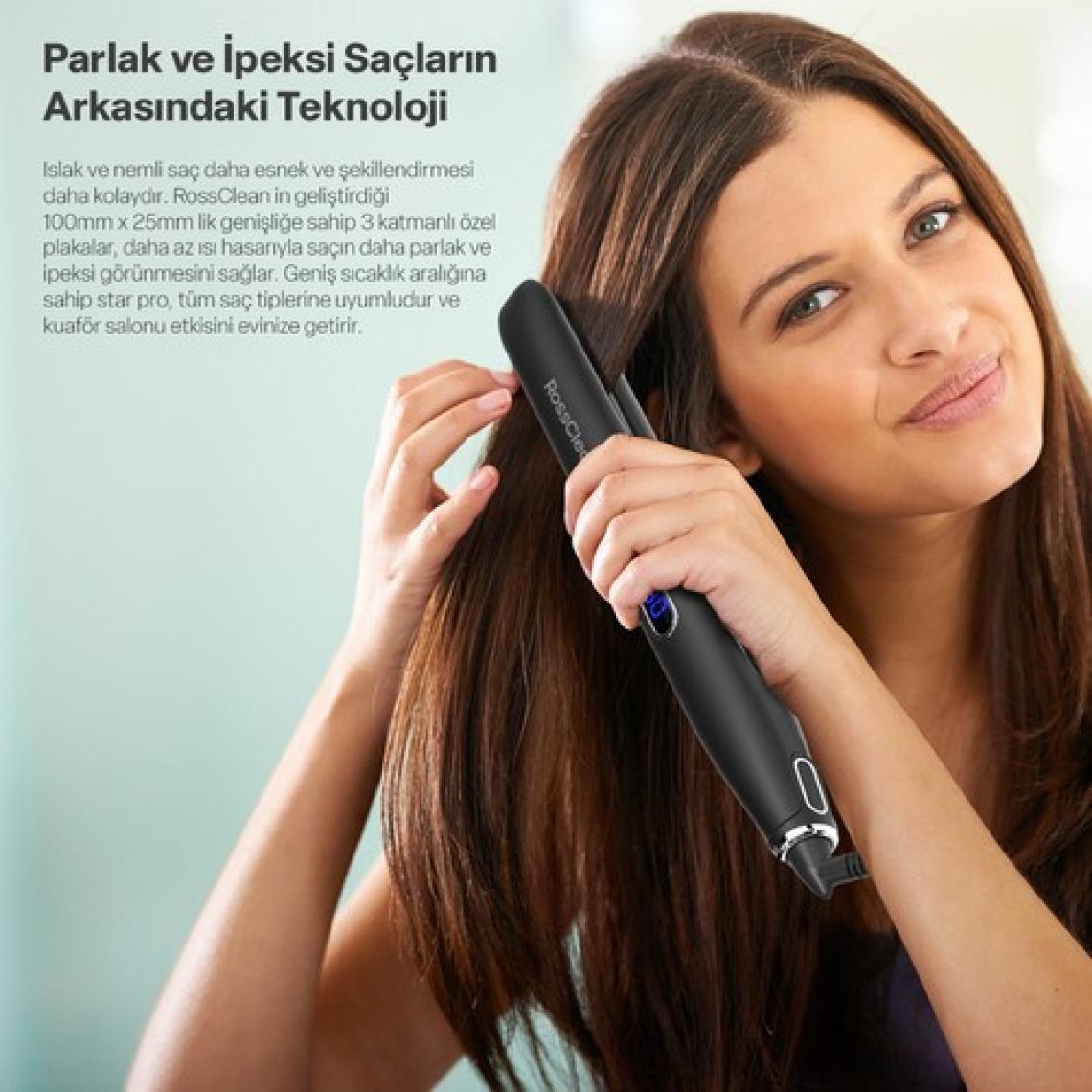 RossClean Favored Star Pro 2in1 LED Ekranlı Saç Düzleştirici