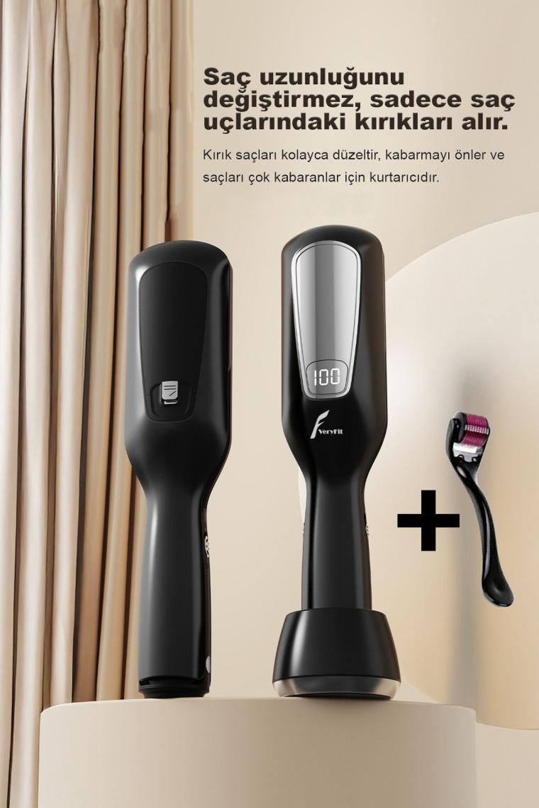 2 In 1 Negatif Iyon Teknolojili Saç Kırık Alma Makinesi LCD Ekran ( Şarjlı Kablosuz Stantlı )