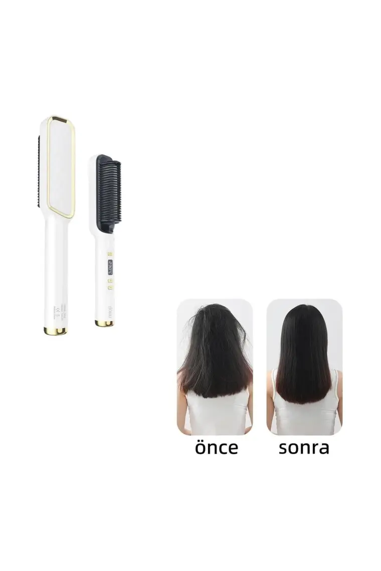 Mioji Mio B1 Led Göstergeli 80°C-230°C 360° Dönebilir Sap Seramik Saç Düzleştirici Tarak - Beyaz