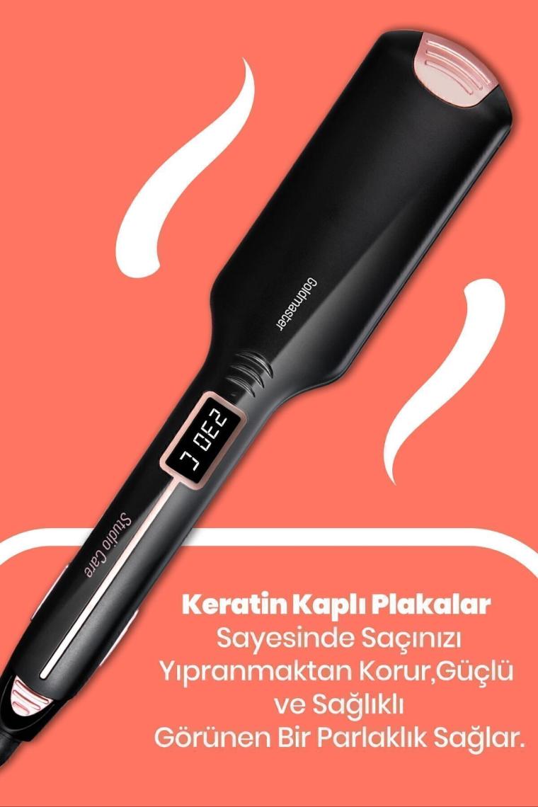 Defne Dijital Ekranlı Turmalin Keratin Seramik Geniş Plakalı Saç Düzleştirici Gm7186