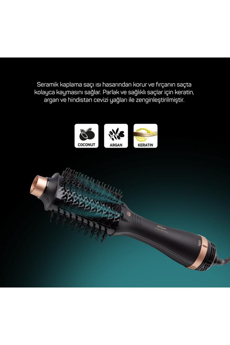 Ar5083 Volume Pro Ultra Hava Üflemeli Saç Şekillendirici Fön Tarağı- Siyah