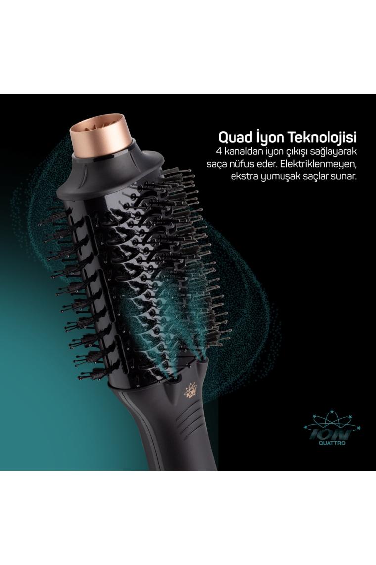 Ar5083 Volume Pro Ultra Hava Üflemeli Saç Şekillendirici Fön Tarağı- Siyah