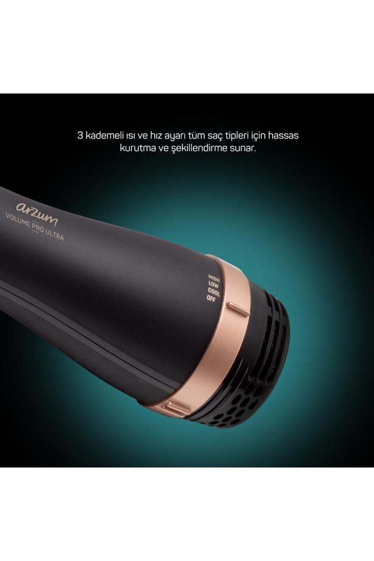 Ar5083 Volume Pro Ultra Hava Üflemeli Saç Şekillendirici Fön Tarağı- Siyah