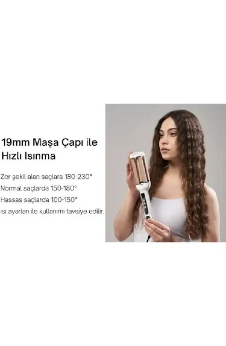 Yui DHS1868W Seramik Su Dalgası Wag Saç Maşası (Yui Türkiye Garantili)