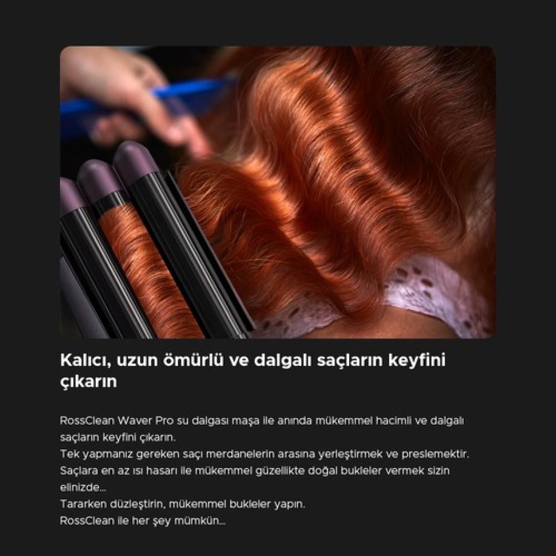 RossClean Favored Waver Pro LED Ekranlı Wag Su Dalgası Saç Maşası