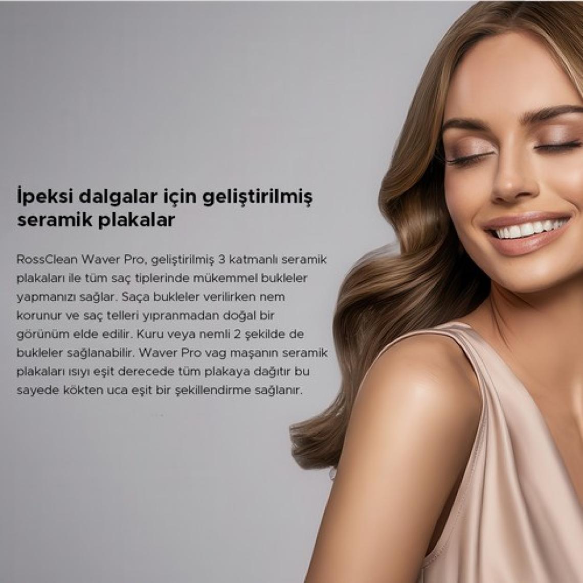 RossClean Favored Waver Pro LED Ekranlı Wag Su Dalgası Saç Maşası