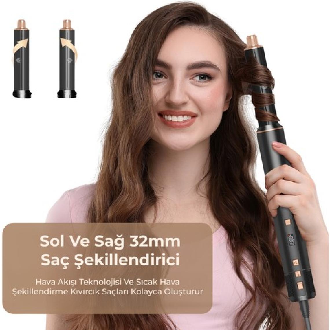 Yasomi Witero 9in1 Ultra  Multi-Styler Sıcak-Soğuk Hava Üflemeli Siyah Saç Şekillendirme Cihazı