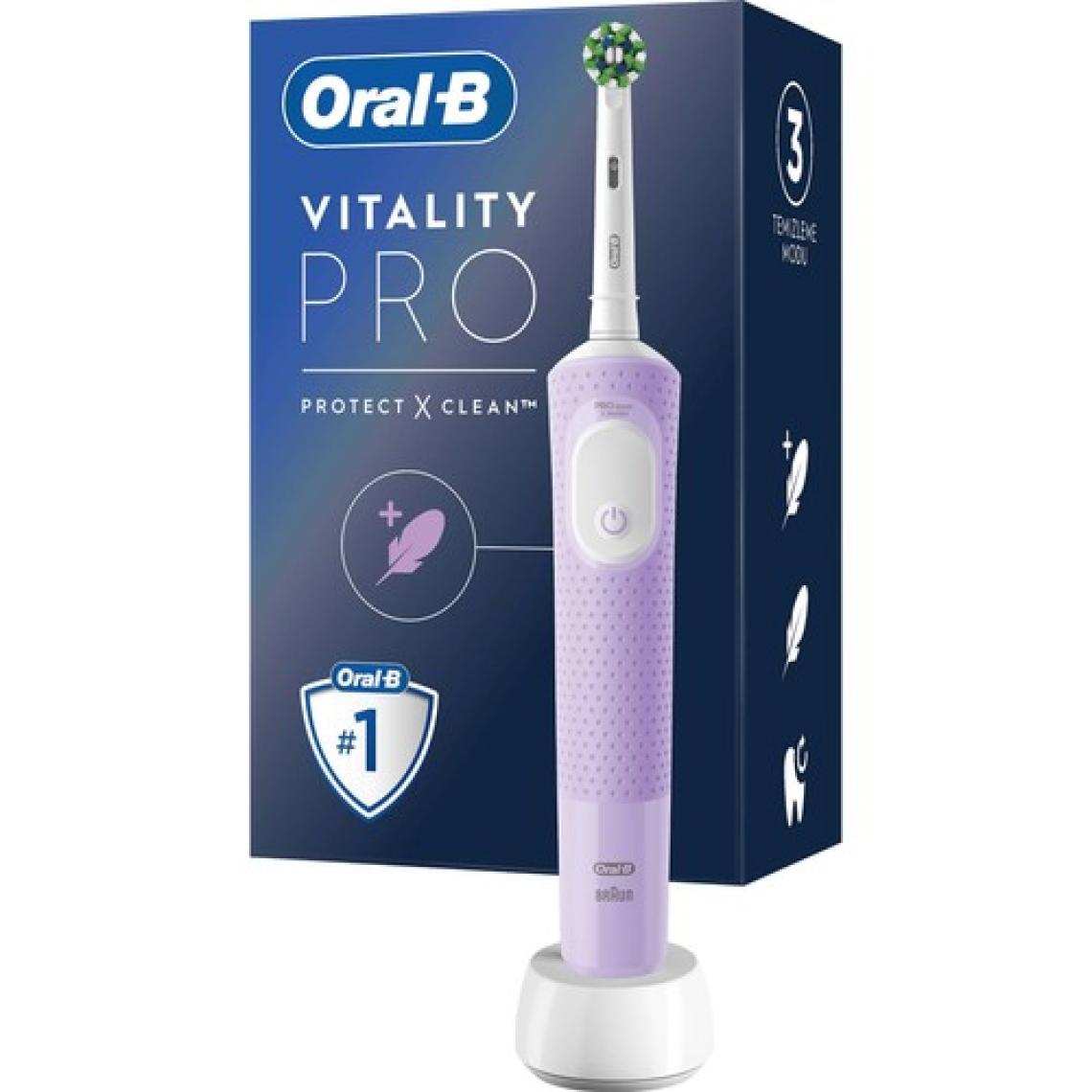 Oral-B Şarjlı/Elektrikli Diş Fırçası Vitality Pro Lila Koruma ve Temizlik
