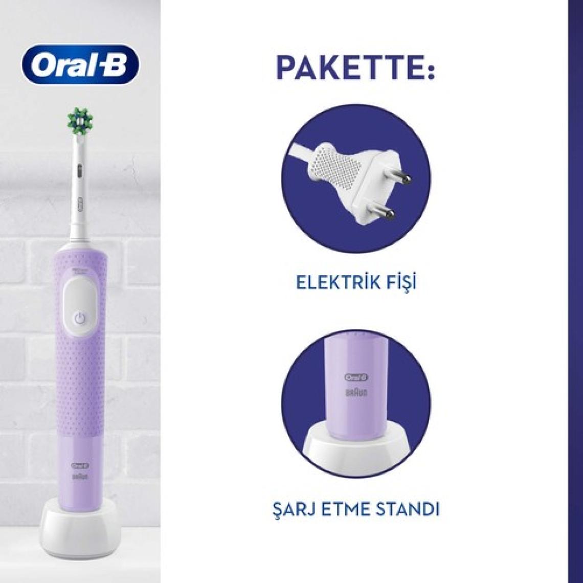 Oral-B Şarjlı/Elektrikli Diş Fırçası Vitality Pro Lila Koruma ve Temizlik